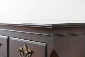 イギリスヴィンテージ　Burton Reproductions Limited　マホガニー材　上品な木肌を楽しめる猫脚のトールチェスト　(R-086039)