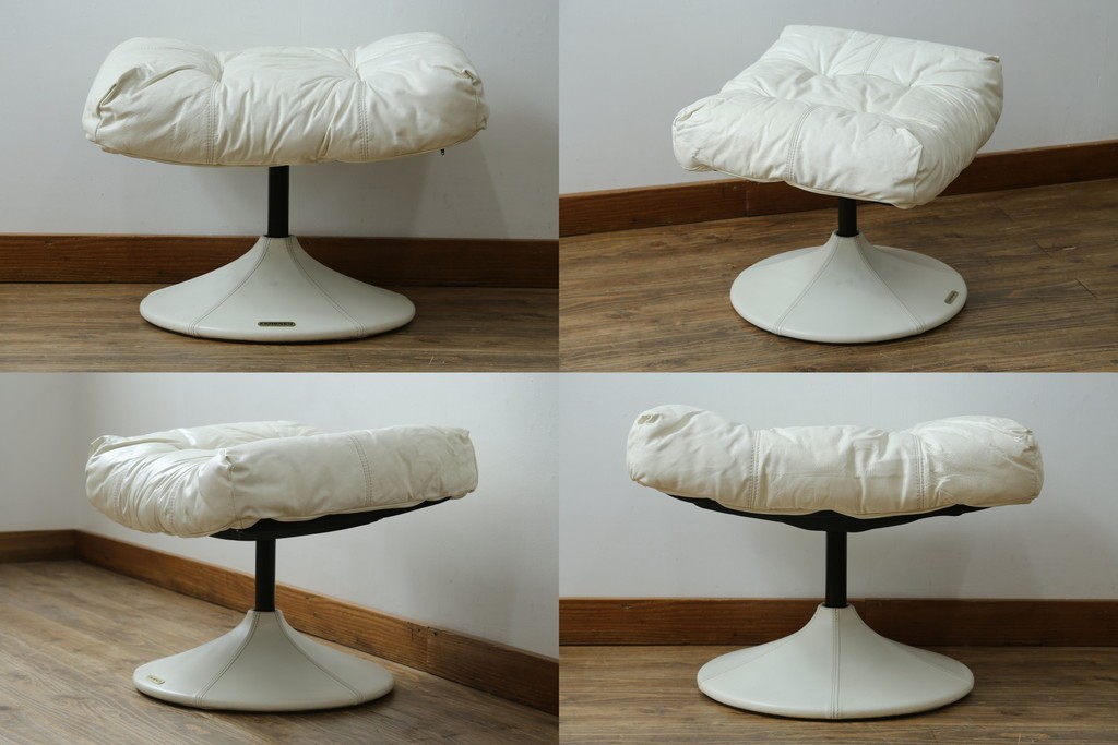 中古　希少な廃番品　EKORNES(エコーネス)　最上級クラス　ドルチェシリーズ　ゆったりとしたつくりのストレスレスチェアとオットマンのセット　定価約50万円　(R-086041)