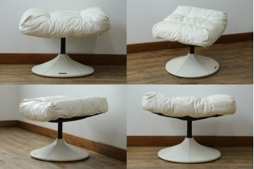 中古　希少な廃番品　EKORNES(エコーネス)　最上級クラス　ドルチェシリーズ　ゆったりとしたつくりのストレスレスチェアとオットマンのセット　定価約50万円　(R-086041)