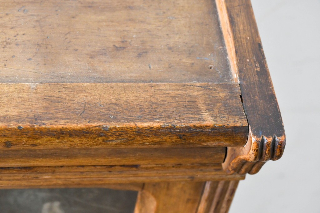 和製アンティーク　段ごとに異なる意匠が楽しめるフラップ扉のスタッキングブックケース　(R-086045)