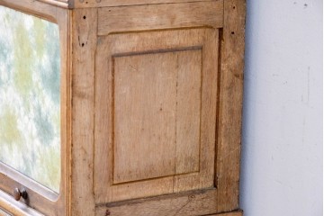 和製アンティーク　段ごとに異なる意匠が楽しめるフラップ扉のスタッキングブックケース　(R-086045)