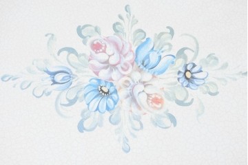 中古　高級輸入家具　ロココ調の装飾が可愛らしいガラス天板付きのローテーブル　(R-086048)