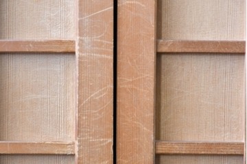 ヴィンテージ建具　昭和後期　均整の取れた狐格子が印象的な引き戸4枚セット　(R-086052)