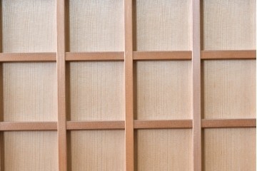 ヴィンテージ建具　昭和後期　均整の取れた狐格子が印象的な引き戸4枚セット　(R-086052)