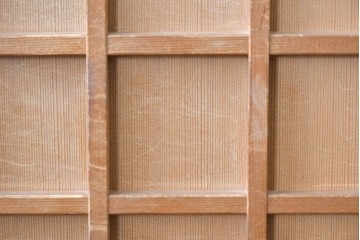 ヴィンテージ建具　昭和後期　均整の取れた狐格子が印象的な引き戸4枚セット　(R-086052)