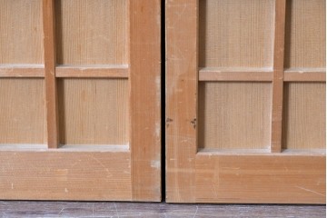 ヴィンテージ建具　昭和後期　均整の取れた狐格子が印象的な引き戸4枚セット　(R-086052)