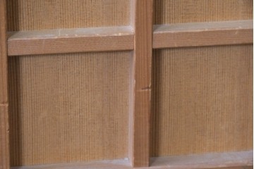 ヴィンテージ建具　昭和後期　均整の取れた狐格子が印象的な引き戸4枚セット　(R-086052)