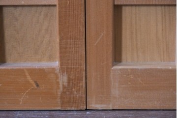 ヴィンテージ建具　昭和後期　均整の取れた狐格子が印象的な引き戸4枚セット　(R-086052)