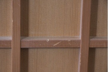 ヴィンテージ建具　昭和後期　均整の取れた狐格子が印象的な引き戸4枚セット　(R-086052)