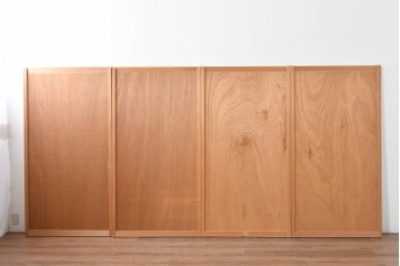 ヴィンテージ建具　昭和後期　均整の取れた狐格子が印象的な引き戸4枚セット　(R-086052)