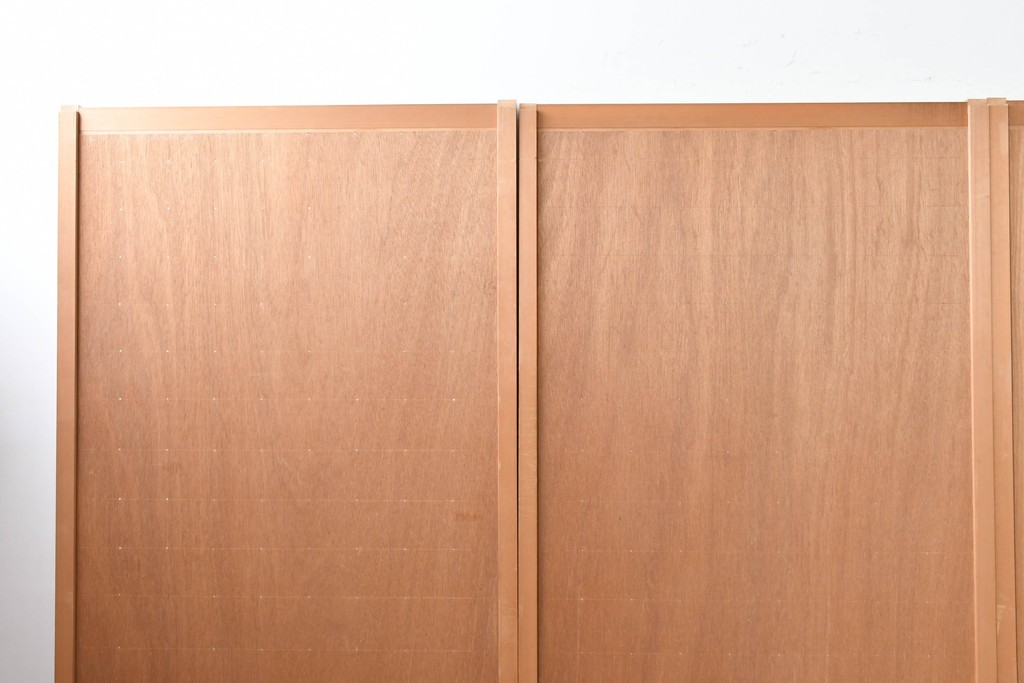 ヴィンテージ建具　昭和後期　均整の取れた狐格子が印象的な引き戸4枚セット　(R-086052)