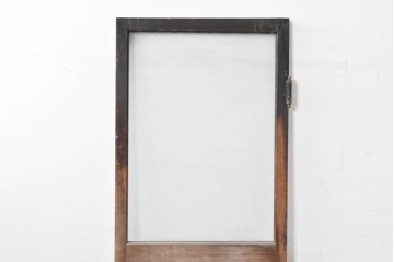 アンティーク建具　昭和初期　風合い豊かな木味が魅力のガラス扉1枚　(R-086053)