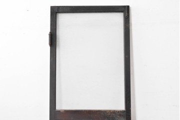 アンティーク建具　昭和初期　風合い豊かな木味が魅力のガラス扉1枚　(R-086053)