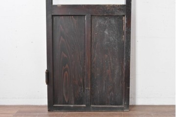 アンティーク建具　昭和初期　風合い豊かな木味が魅力のガラス扉1枚　(R-086053)