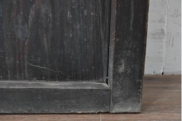 アンティーク建具　昭和初期　風合い豊かな木味が魅力のガラス扉1枚　(R-086053)