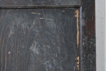 アンティーク建具　昭和初期　風合い豊かな木味が魅力のガラス扉1枚　(R-086053)