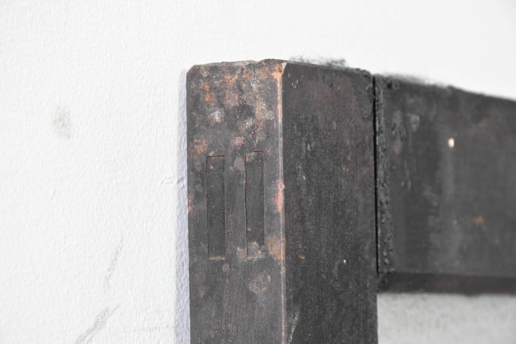 アンティーク建具　昭和初期　風合い豊かな木味が魅力のガラス扉1枚　(R-086053)