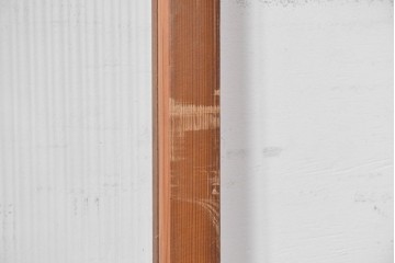 ヴィンテージ建具　昭和中期　組子細工が目を引く幅狭ガラス戸2枚セット　(R-086054)