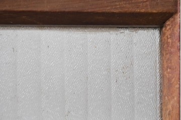 アンティーク建具　昭和初期から中期　すっきりとした素朴なデザインが印象的な幅狭ガラス戸2枚セット　(R-086055)