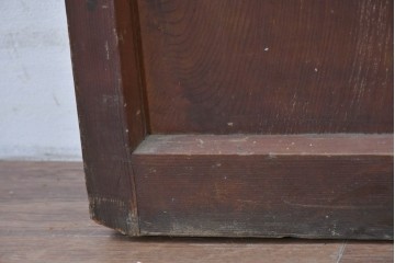 アンティーク建具　昭和初期から中期　すっきりとした素朴なデザインが印象的な幅狭ガラス戸2枚セット　(R-086055)