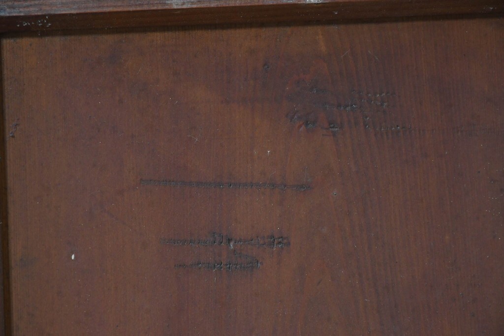 アンティーク建具　昭和初期から中期　すっきりとした素朴なデザインが印象的な幅狭ガラス戸2枚セット　(R-086055)