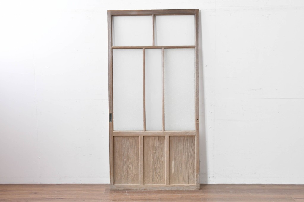 和製アンティーク　昭和初期　木味豊かな佇まいが魅力のガラス戸1枚　(R-086056)