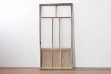和製アンティーク　昭和初期　木味豊かな佇まいが魅力のガラス戸1枚　(R-086056)