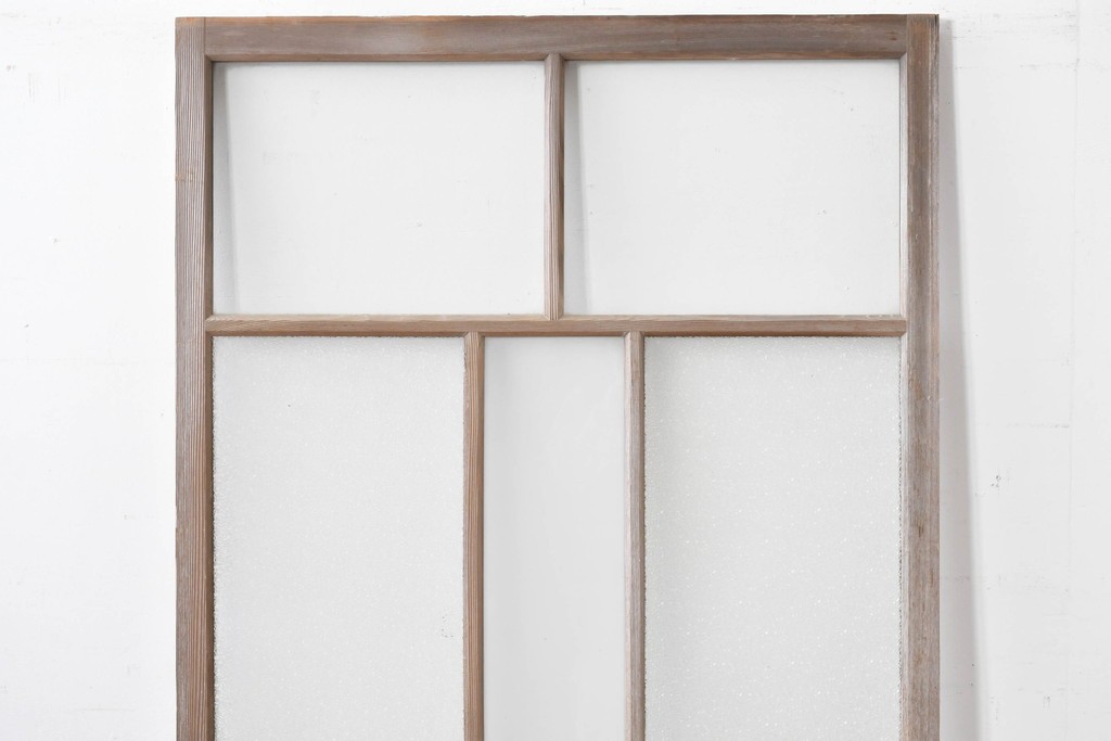 和製アンティーク　昭和初期　木味豊かな佇まいが魅力のガラス戸1枚　(R-086056)