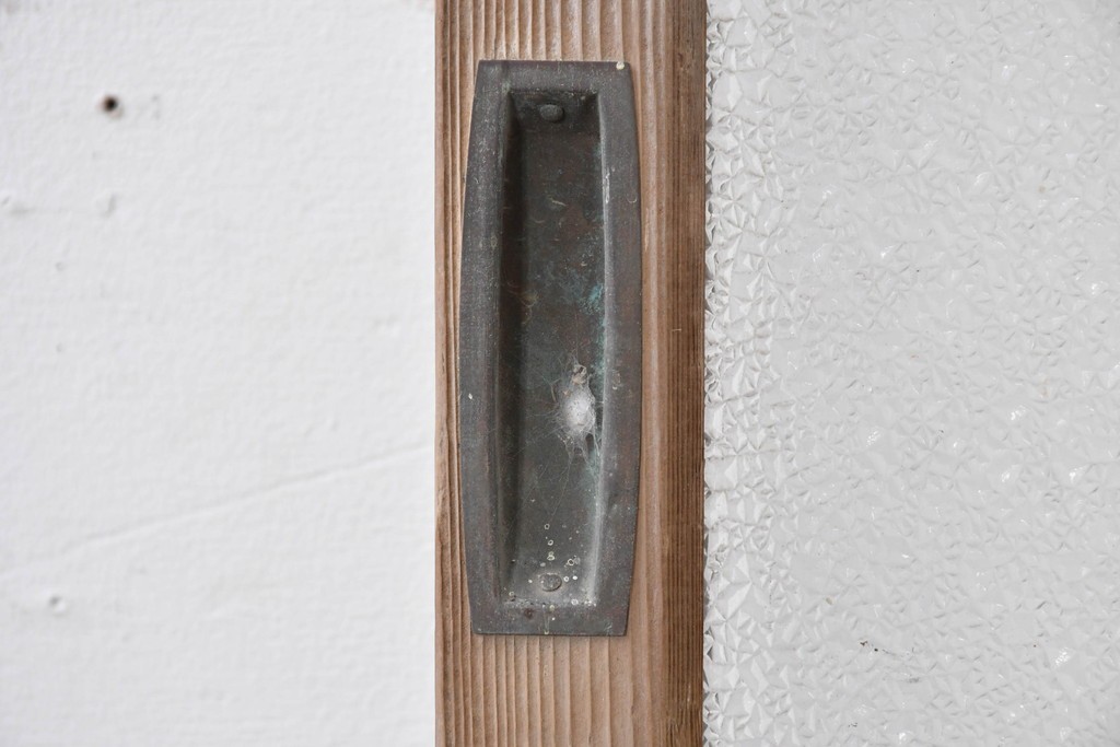 和製アンティーク　昭和初期　木味豊かな佇まいが魅力のガラス戸1枚　(R-086056)