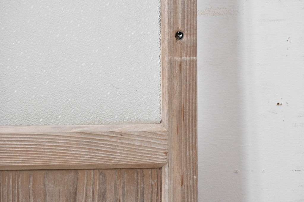 和製アンティーク　昭和初期　木味豊かな佇まいが魅力のガラス戸1枚　(R-086056)