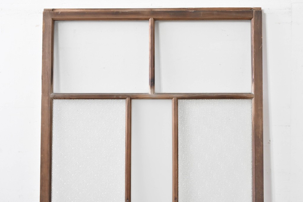 和製アンティーク　昭和初期　木味豊かな佇まいが魅力のガラス戸1枚　(R-086056)