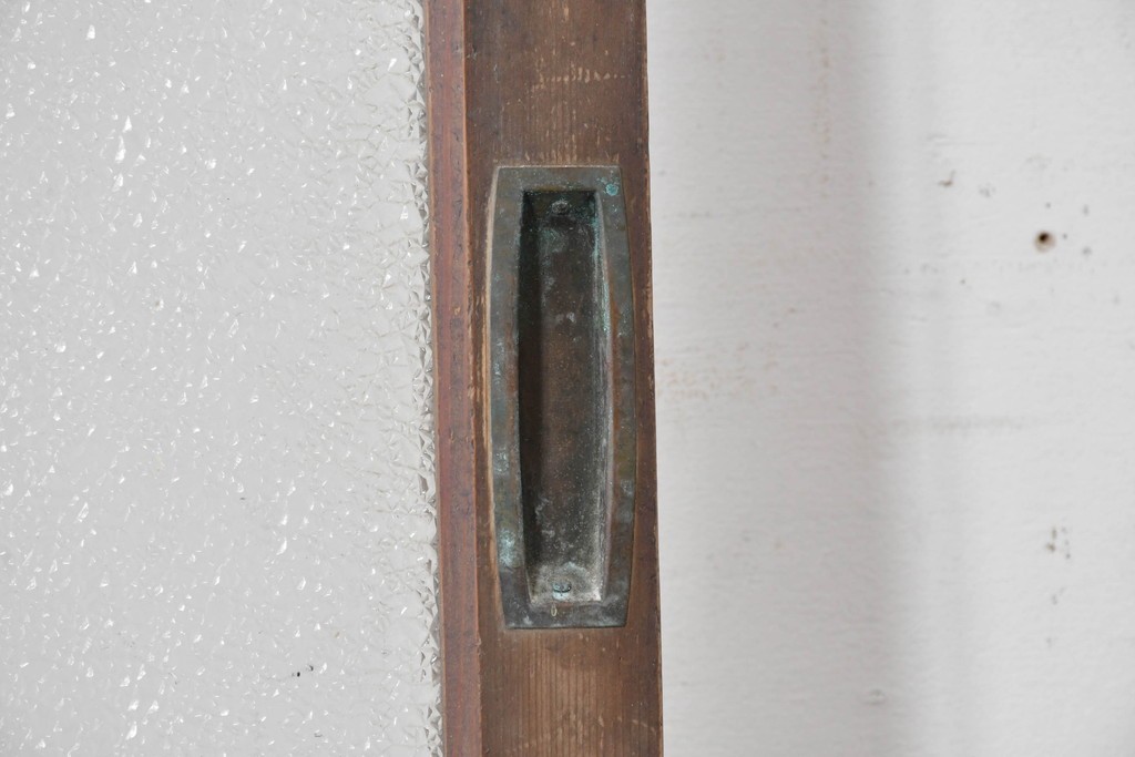 和製アンティーク　昭和初期　木味豊かな佇まいが魅力のガラス戸1枚　(R-086056)