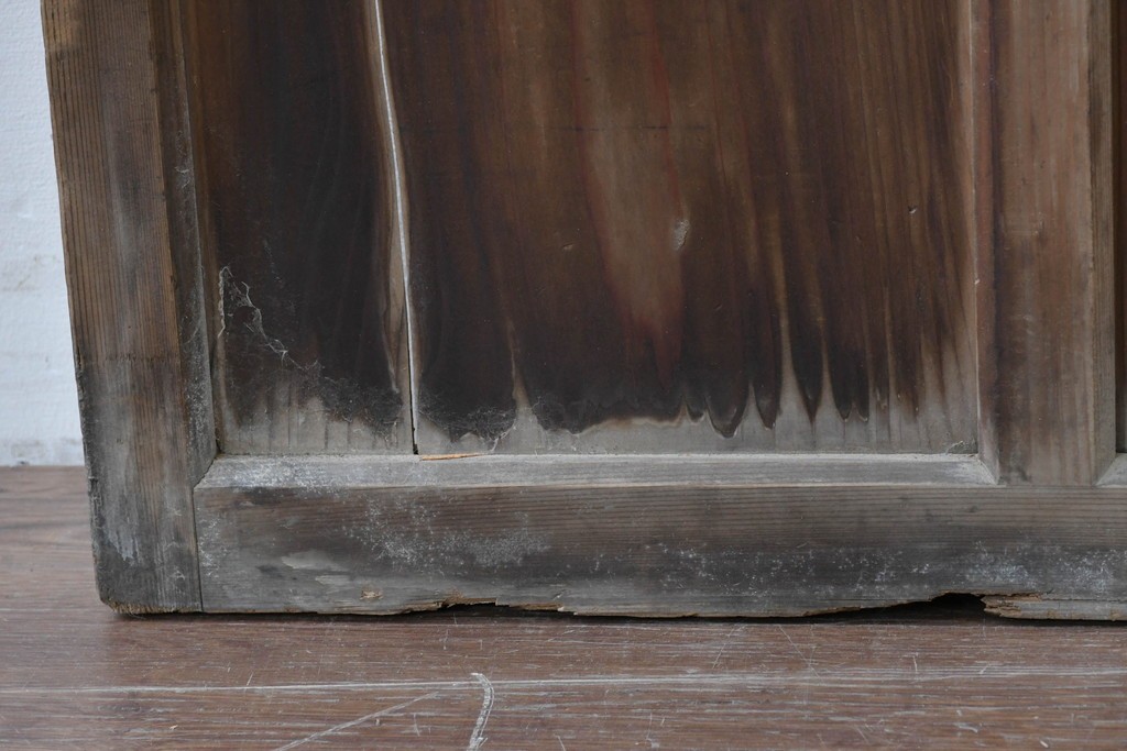 和製アンティーク　昭和初期　木味豊かな佇まいが魅力のガラス戸1枚　(R-086056)