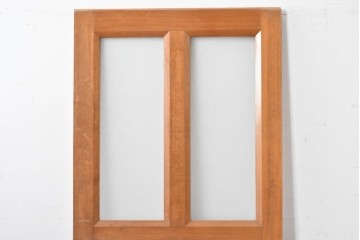 ヴィンテージ建具　昭和中期　腰板欅(ケヤキ)材　欅の風合いが楽しめるガラス戸1枚　(R-086057)