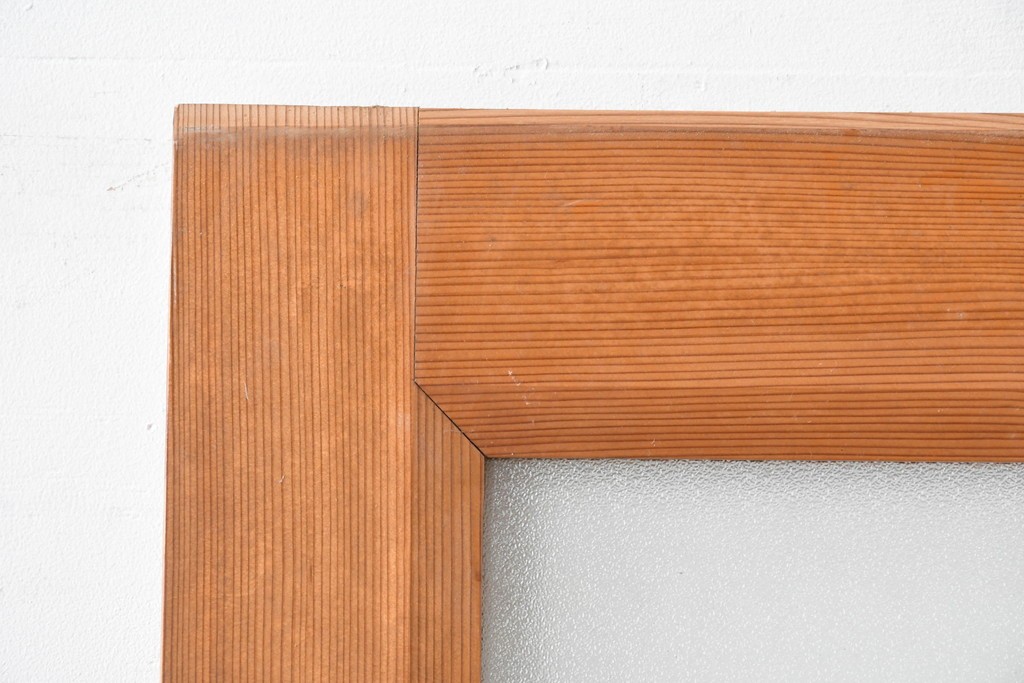 ヴィンテージ建具　昭和中期　腰板欅(ケヤキ)材　欅の風合いが楽しめるガラス戸1枚　(R-086057)