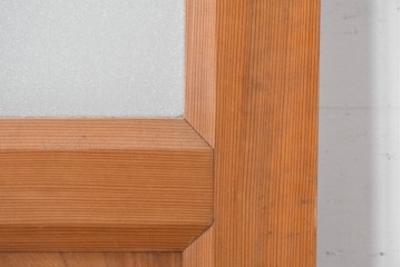 ヴィンテージ建具　昭和中期　腰板欅(ケヤキ)材　欅の風合いが楽しめるガラス戸1枚　(R-086057)