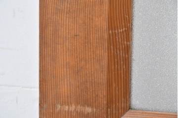 ヴィンテージ建具　昭和中期　腰板欅(ケヤキ)材　欅の風合いが楽しめるガラス戸1枚　(R-086057)