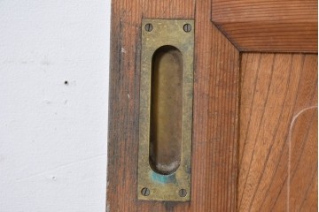 ヴィンテージ建具　昭和中期　腰板欅(ケヤキ)材　欅の風合いが楽しめるガラス戸1枚　(R-086057)