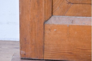 ヴィンテージ建具　昭和中期　腰板欅(ケヤキ)材　欅の風合いが楽しめるガラス戸1枚　(R-086057)