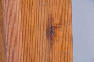 ヴィンテージ建具　昭和中期　腰板欅(ケヤキ)材　欅の風合いが楽しめるガラス戸1枚　(R-086057)