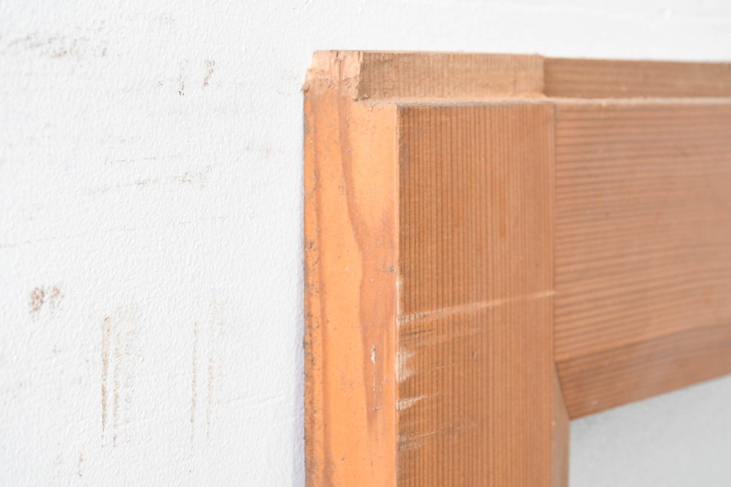 ヴィンテージ建具　昭和中期　腰板欅(ケヤキ)材　欅の風合いが楽しめるガラス戸1枚　(R-086057)