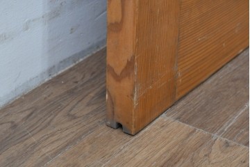 ヴィンテージ建具　昭和中期　腰板欅(ケヤキ)材　欅の風合いが楽しめるガラス戸1枚　(R-086057)