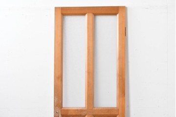 ヴィンテージ建具　昭和中期　腰板欅(ケヤキ)材　欅の風合いが楽しめるガラス扉1枚　(R-086058)