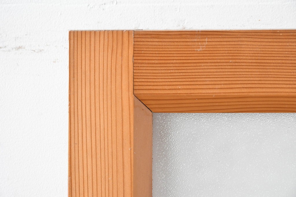 ヴィンテージ建具　昭和中期　腰板欅(ケヤキ)材　欅の風合いが楽しめるガラス扉1枚　(R-086058)