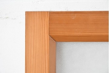 ヴィンテージ建具　昭和中期　腰板欅(ケヤキ)材　欅の風合いが楽しめるガラス扉1枚　(R-086058)