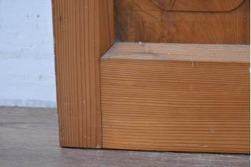 ヴィンテージ建具　昭和中期　腰板欅(ケヤキ)材　欅の風合いが楽しめるガラス扉1枚　(R-086058)