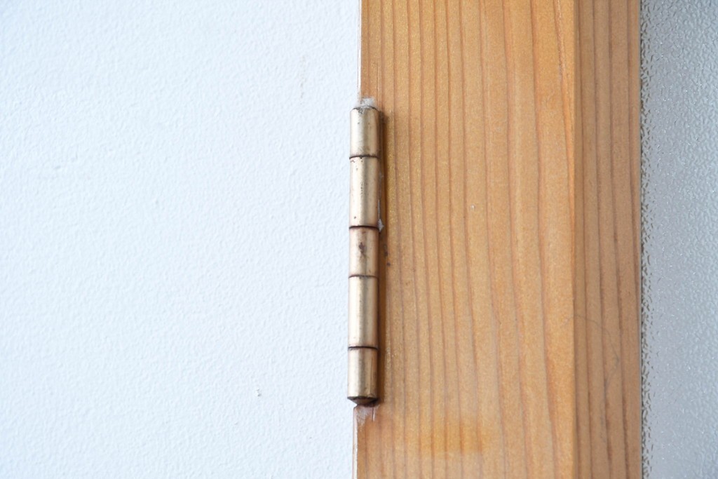 ヴィンテージ建具　昭和中期　腰板欅(ケヤキ)材　欅の風合いが楽しめるガラス扉1枚　(R-086058)