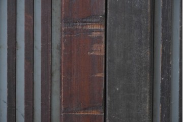 アンティーク建具　昭和初期　背高×幅狭　落ち着いた木味が魅力のガラス入り格子戸4枚セット　(R-086059)