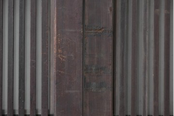 アンティーク建具　昭和初期　背高×幅狭　落ち着いた木味が魅力のガラス入り格子戸4枚セット　(R-086059)