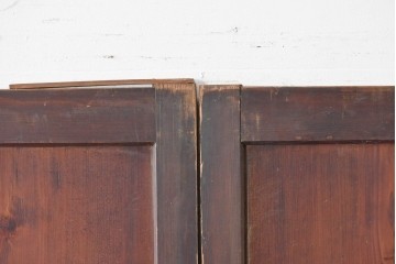 和製アンティーク　明治から大正期　時代を感じる木味と格子が味わい深い格子帯戸2枚セット　(R-086062)